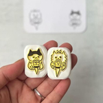 クレープねこたち　meganehankoの消しゴムはんこ