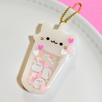 【B品】にゃんこドリンク(シマエナガ入り)のシェイカーキーホルダー