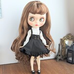 1024※単品※黒のハイウエストフリルスカート※ブライスアウトフィット※1/6ドール服