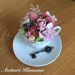 《送料無料》コーヒーカップにピンクローズ(2)