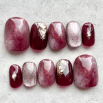 再販【ボルドーニュアンス】クリスマス 成人式 着物 オケージョン ミラーネイル ピンク シャンパンカラーnailhousejillme 