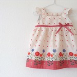 【オーダー品】お花のワンピース(レッド)　90 