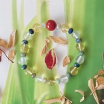 16cm【クレオパトラ】レッドジャスパー・ゴールデンフローライト・4月誕生石・ミルキークォーツ・クリソコラシリカボタンカット・天然石・パワーストーン・ヒーリングストーン・ブレスレット・曼荼羅