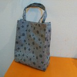 エコエコ紙袋っぽい布バッグ　色々使えるデニムっぽい柄