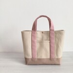 ☆ymkz 0525様専用☆トートバッグM  アイボリー×スモーキーコーラル×ライトシナモン 倉敷帆布