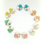 505＊rairai＊シャイニーパールとキャッツアイのビジューピアス