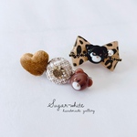 🐻 Instinct hair clip ✵ 本能のミニヘアクリップ 2点セット  くま アニマル柄