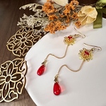 【再販パーツ変更あり】ピアス or イヤリング  蓮の花のアクセサリー　中華 チャイナ プレゼント 贈り物 