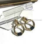0918 90s VINTAGE フープゴールドデザインEARRING  ヴィンテージ　イヤリング　アンティーク  クラシカル　クリップ　ナチュラル　カジュアル　ビーズ　秋冬 ゴールド