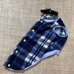 ネイビーチェックフリースのベストM（リブブルー）