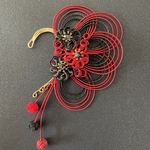 水引　イヤーフック　瑞鳥　赤