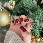 ネイルチップ　ボルドーネイル　冬ネイル　クリスマスネイル　シンプルネイル　サイズオーダー
