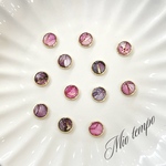 アルコールインクアートピアス 【萩色】8mm