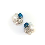 506＊rairai＊シルバーフラワーとカプリブルーのビジューピアス