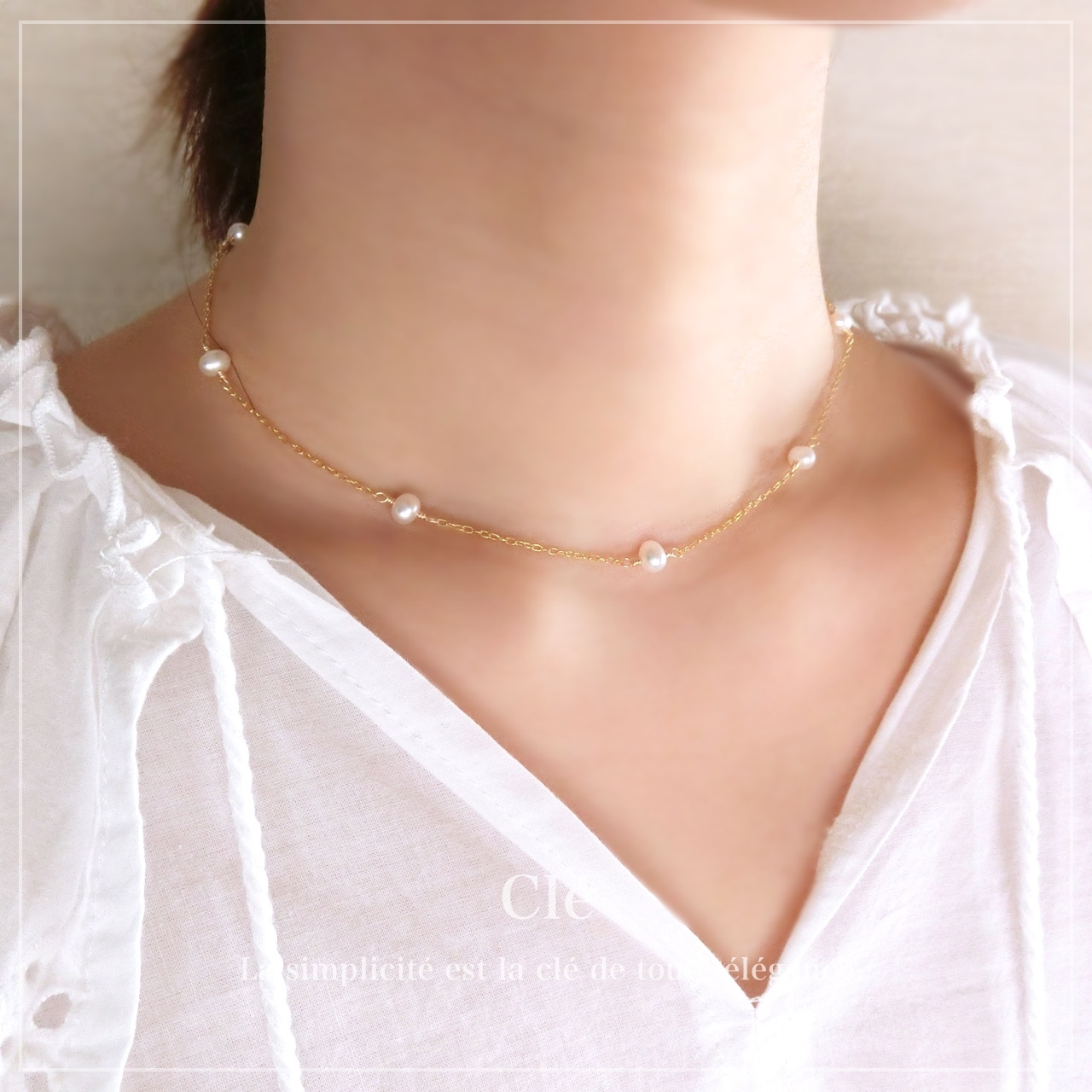 星-淡水パールチェーンマンテルブレスレット パールブレスレット 