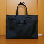 再販 サブバッグE 自立 お受験 黒ダブル ナイロン 底板蓋付　Handmade Takako