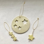 個性的！特別なツリーに変身☆ユニークな陶器のクリスマスオーナメント　〜星３点セット〜
