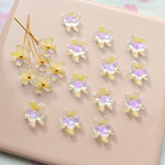 新作★10mm 桜　ジャスミン　セラスチューム　サクラソウ　お花のガラスビーズ  クリアオーロラ