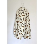 Vintage 80s retro feather pattern blouse レトロ ヴィンテージ 古着 フェザー 羽 柄 ブラウス