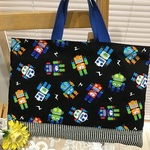 ⭐️新作⭐️【再1】ロボット小さめ25×35❤️男の子可愛いレッスンバッグ⭐️絵本袋⭐️お道具入れに(お名前タグ内側にあります)⭐️色々オーダーできます⭐️