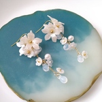 お花いっぱいの華やかロングピアス/イヤリング