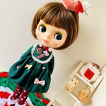 送料込○完成品○Blythe outfit ꔛ♥ネオブライスワンピースグリーン③点setꔛ♥supipi39 