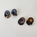 べっ甲柄 W ring earring