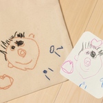 azujun07様専用　お子様の描いた絵の刺繍巾着×2