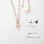【14kgf】rose gold クロスネックレス