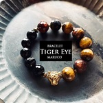 【12/12 六郷橋様専用◆御売約】1500→1300　　　　　BL390-149大粒タイガーアイMix color+TIGER 17㎝*天然石ブレスレット 　[送料無料]
