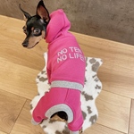 名入れオーダー犬服 もっちりストレッチ裏起毛ロンパース  マゼンタ