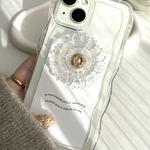 【お花のスマホグリップ】　お花　スマホグリップ　クリア　グリップトック　ガーベラ　全機種対応