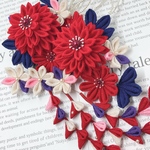 幸・つまみ細工髪飾り  成人式髪飾り　七五三髪飾り　卒業式髪飾り（ Y69　赤  ）　14