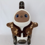 ラボット用　はんてん　ブラウン　テディベア柄