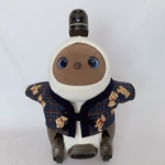 ラボット用　はんてん　ネイビー　テディベア柄