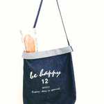 ざっくりデニム roll-up shoulder bag ネイビー