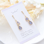 ダブルしずくのピアス/イヤリング パープル
