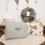 ☆new＊*　ちょっと大きめボックス ポーチ　キルティング　グレイッシュグリーン