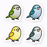 防水仕様 オキナインコ ステッカー PVC厚手素材  貼り直し可 スモールサイズ Chubby Bird