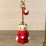♪∞  お受験にoctopus!! ☺︎ ੭ꠥ⁾⁾  たこ焼きちゃん　羊毛フェルト　キーホルダー  ∞  おまもり