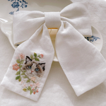 猫の刺繍リボンバレッタ（ラグドール）