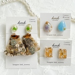《イヤリング　happybag》イヤリング　レジン　レジンアクセサリー　レジンアクセ　レジンイヤリング　ドライフラワーアクセサリー　ドライフラワー　ハッピーバック　福袋