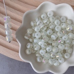 20pcs  white yellow  line    glass beads