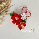 ヘアクリップ❋お正月🎍/初節句🎎/お宮参り/お食い初め/甚平・ゆかた/お誕生日・ハーフバースデーにも☺︎❤︎ ベビー★キッズ