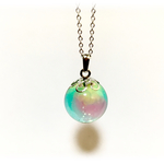 レジン まんまるシャボン玉ネックレス（直径18mm）シルバー