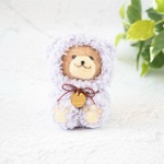 ちょこん！羊毛フェルトマスコット　くまの３兄弟もこもこver. （薄茶の子）