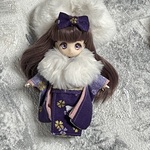 【R様専用ページ】お着物  グラデーション　紫 3点セットとショール   オビツ11用