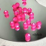 30個/ピンク　6mm ネオンカラーの丸ビーズ  BE168