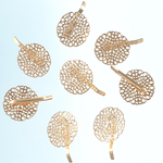 ポニーフック パーツ ゴールド 36ｍｍ 30個 KC金 透かし 台座付き 金具 ピン ヘアアクセサリー BD3568