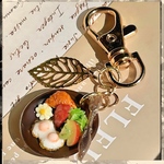 キーホルダー *モーニングセット*ミニチュア 食品サンプルイニシャル